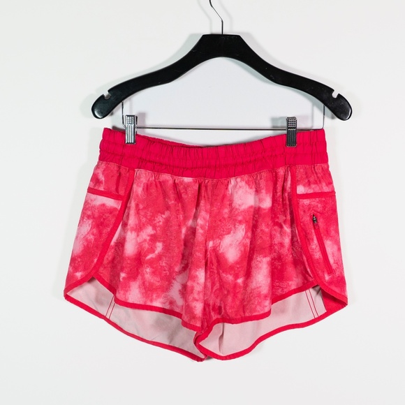 Lululemon Women's Tracker Athletic Short IV Tidal Trip Boom Juice Neon Pink 12 - Picture 1 of 3